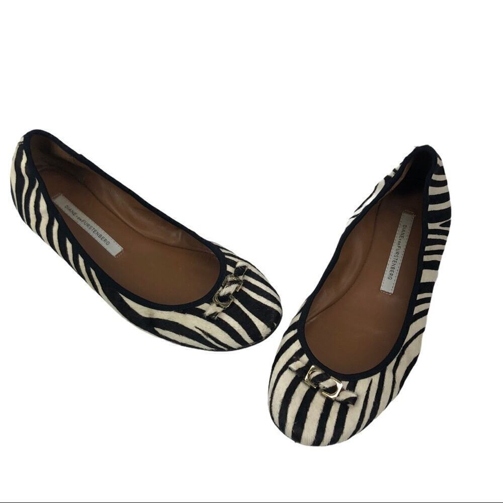 Diane von Furstenberg 'Bion' Calf Hair Ballerina Flat Size 7